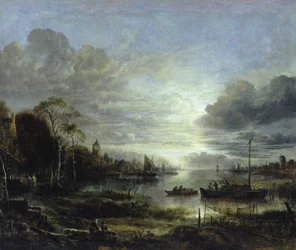 Landschap in maanlicht
